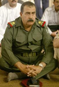 Maj. Gen. Jassim Mohammed Saleh in Fallujah at prayer.
